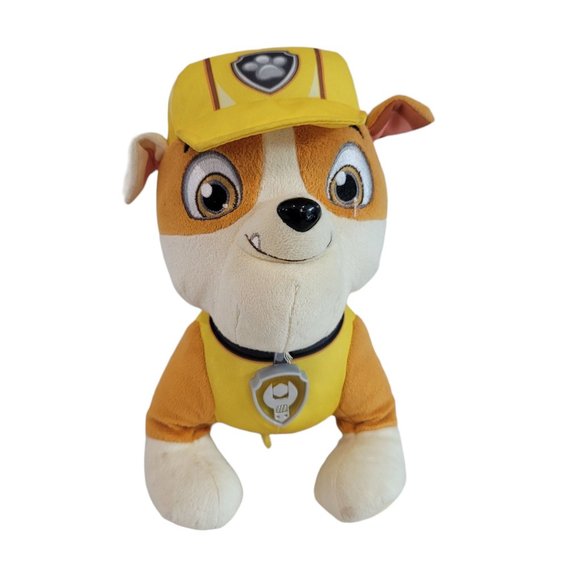 Paw Patrol Spimaster talking rubble stuffy with light up collar - Picture 1 of 2